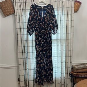 Baltic Born Navy Floral Maxi Dress